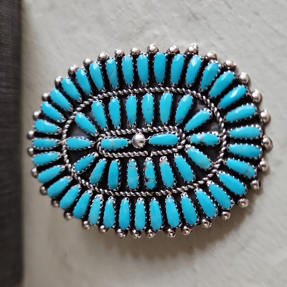 Stunning Large Native American Zuni Turquoise Cluster Pendant ππ©Ά - Picture 9 of 11